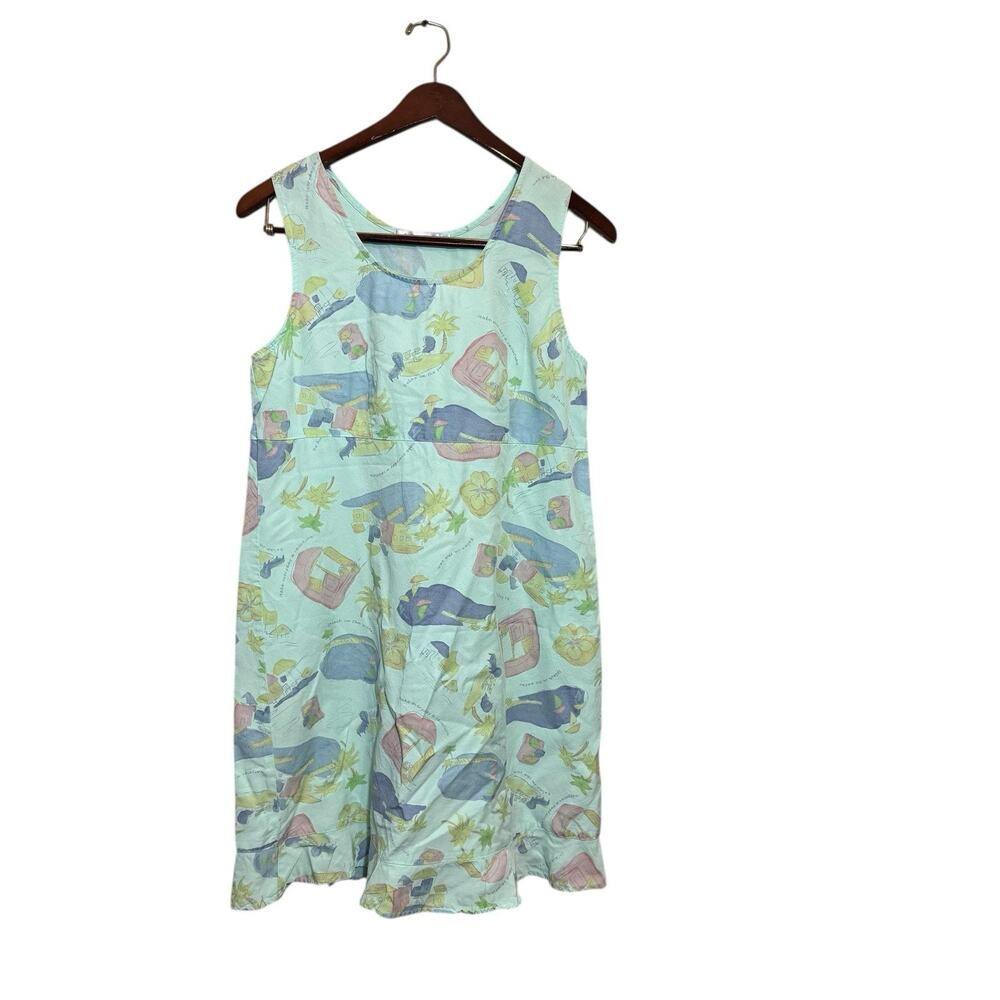 Fresh Produce Dress Lagenlook Tropical Large Ruffle Hawaiian Beach Coastal Artsy